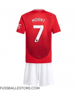 Günstige Manchester United Mason Mount #7 Heimtrikotsatz Kinder 2024-25 Kurzarm (+ Kurze Hosen)